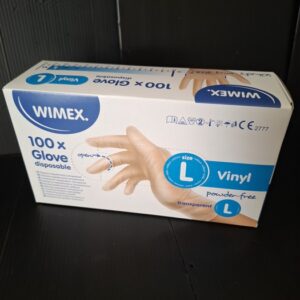 Rukavice jednorázové vinylové L nepudrované transparentní (100 ks)