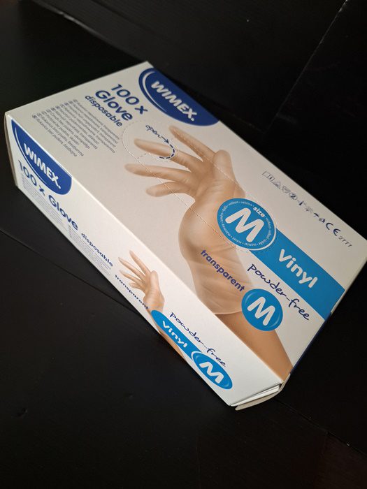 Rukavice jednorázové vinylové M nepudrované transparentní (100 ks) - Obrázek 3